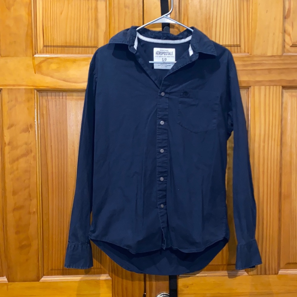 Aeropostale Navy Blue Long Sleeve Button-Up Men’s Small